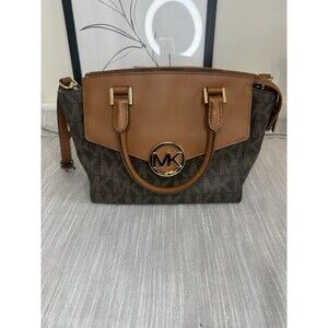 Michael Kors Hudson Medium Signature PVC Brown  Satchel  Cross Body